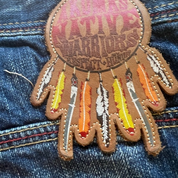 EUC Mens Akademiks Native Warriors Indian Dark Blue Jeans 38x32🐎🐎 (D3) - Picture 7 of 13